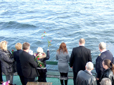sjöbegravning på M/S Kanholmen